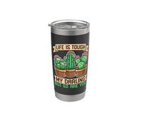 La vida es dura, mi querida, pero tú también estás plantando Lady Suculent Vaso térmico de acero inoxidable de doble pared