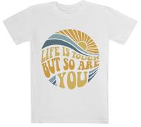 La Vida Es Dura, Pero Tú También Lo Eres Blanca De Manga Corta para Niños White Kids tee Short Sleeve T-Shirt