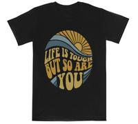 La Vida Es Dura, Pero Tú También Lo Eres Camiseta Negra De Manga Corta para Niños Black Kids tee Short Sleeve T-Shirt
