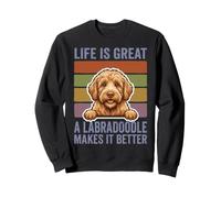 La Vida es Genial Un Labradoodle lo Hace Mejor Amante de los Sudadera
