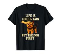 La vida es incierta Pet El primer amante del terrier retro Camiseta