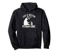 La vida es mejor alrededor de la fogata Sudadera con Capucha