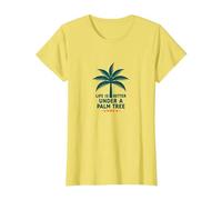 La Vida es Mejor bajo una Palmera - Unidea Camiseta, Mujer, Limón, M