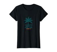 La Vida es Mejor bajo una Palmera - Unidea Camiseta, Mujer, Negro, L