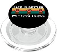 La Vida es Mejor con Amigos Peludos, Divertidas Patas de Perro Amantes de los Perros PopSockets PopGrip para MagSafe