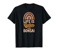 La vida es mejor con Bonsái Bohemio Rainbow Trendy Boho Camiseta