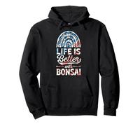 La vida es mejor con Bonsái Bohemio Rainbow Trendy Boho Sudadera con Capucha