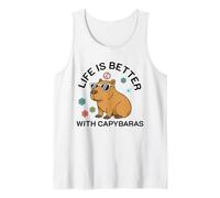 La vida es mejor con capibara divertido capibara chica mujer Camiseta sin Mangas