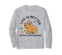 La vida es mejor con capibara divertido capibara chica mujer Manga Larga
