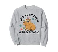 La vida es mejor con capibara divertido capibara chica mujer Sudadera