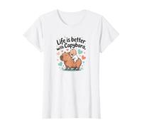 La vida es mejor con Capibara - Lindo bebé kawaii y capibara Camiseta