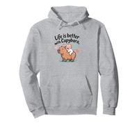 La vida es mejor con Capibara - Lindo bebé kawaii y capibara Sudadera con Capucha