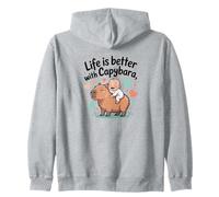 La vida es mejor con Capibara - Lindo bebé kawaii y capibara Sudadera con Capucha