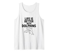 La Vida es Mejor con Delfines inspiradores Camiseta sin Mangas