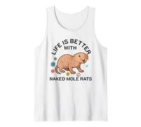La Vida es Mejor con el Cachorro de Arena Naked Mole Rat Lover Camiseta sin Mangas