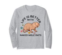 La Vida es Mejor con el Cachorro de Arena Naked Mole Rat Lover Manga Larga