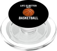 La vida es mejor con el jugador deportivo de equipo divertido de baloncesto PopSockets PopGrip para MagSafe