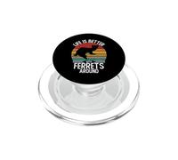 La Vida es Mejor con Ferrtes Alrededor de la Camisa Retro Ferret PopSockets PopGrip para MagSafe