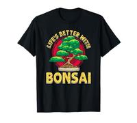 La vida es mejor con la cita de meditación de jardinería de árboles bonsái Camiseta
