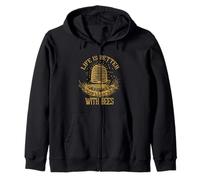 La Vida es Mejor con Las Abejas - Colmena de Abejas, Día de la Tierra, Med Sudadera con Capucha