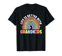La Vida es Mejor con los Nietos Rainbow Grandmother Grandma Camiseta