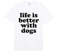 La Vida es Mejor con los Perros, Letras Negras Comfort Colors Adult Heavyweight T-Shirt