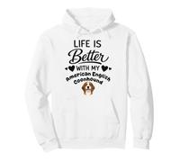 La Vida Es Mejor con Mi Perro American English Coonhound Sudadera con Capucha