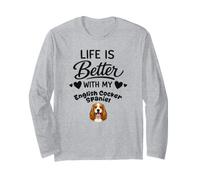La Vida Es Mejor con Mi Perro Cocker Spaniel inglés Manga Larga