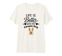 La Vida Es Mejor con Mi Perro de Canaán Camiseta Premium