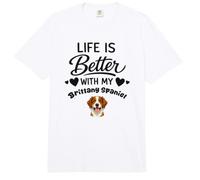 La Vida Es Mejor con Mi Perro Épagneul bretón Comfort Colors Adult Heavyweight T-Shirt