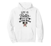 La Vida Es Mejor con Mi Perro Gran danés Sudadera con Capucha