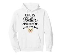La Vida Es Mejor con Mi Perro Löwchen Sudadera con Capucha