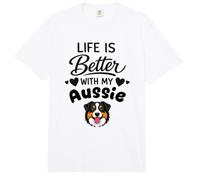 La Vida Es Mejor con Mi Perro Pastor Australiano Comfort Colors Adult Heavyweight T-Shirt