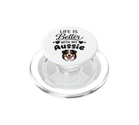 La Vida Es Mejor con Mi Perro Pastor Australiano PopSockets PopGrip para MagSafe