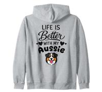 La Vida Es Mejor con Mi Perro Pastor Australiano Sudadera con Capucha