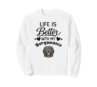 La Vida Es Mejor con Mi Perro Pastor Bergamasco Sudadera