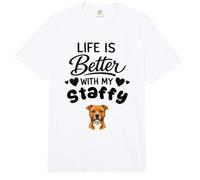 La Vida Es Mejor con Mi Perro Staffordshire Bull Terrier Comfort Colors Adult Heavyweight T-Shirt