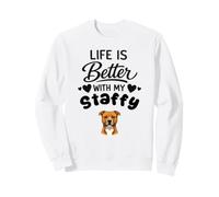 La Vida Es Mejor con Mi Perro Staffordshire Bull Terrier Sudadera