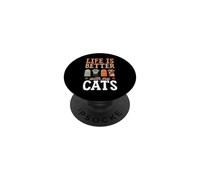 La Vida es Mejor con mis Gatos PopSockets PopGrip Adhesivo