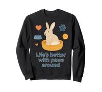 La vida es mejor con patas alrededor: lindo conejo Sudadera