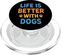 LA VIDA ES MEJOR CON PERROS AMIGOS AMOR INCONDICIONAL PopSockets PopGrip para MagSafe