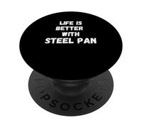 La Vida es Mejor con Steel Pan Steelpan Lovers Trinidad PopSockets PopGrip Adhesivo