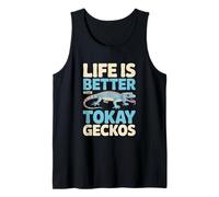 La Vida es Mejor con Tokay Geckos - Gecko Amante de los Reptiles Camiseta sin Mangas