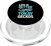 La Vida es Mejor con Tokay Geckos - Gecko Amante de los Reptiles PopSockets PopGrip para MagSafe