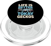 La Vida es Mejor con Tokay Geckos - Gecko Amante de los Reptiles PopSockets PopGrip para MagSafe