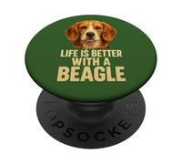 La Vida es Mejor con un Beagle, Lindo dueño de Perro Beagle PopSockets PopGrip Adhesivo