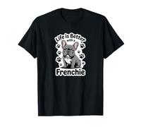 La Vida es Mejor con un Bulldog francés francés Gris Camiseta