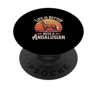 La Vida es Mejor con un Caballo Andaluz PopSockets PopGrip Adhesivo