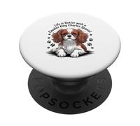 La Vida es Mejor con un Cavalier King Charles Spaniel PopSockets PopGrip Adhesivo