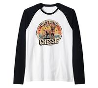 La Vida es Mejor con un Chessie Retro Chesapeake Bay Retriever Camiseta Manga Raglan